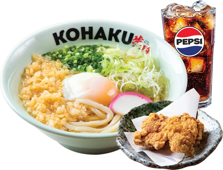 Happy combo: udon, gà karaage và nước